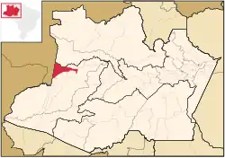 Localização de Santo Antônio do Içá no Amazonas