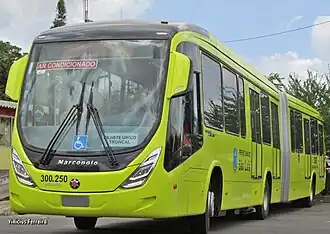 Ônibus articulado da Viper, em 2017