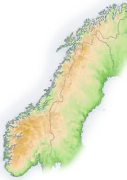 Mapa dos Alpes Escandinavos