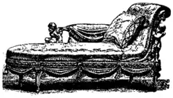 Uma chaise longue rococó de princípio do século XVIII