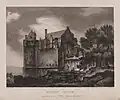 Gravura do castelo por James Fittler em Scotia Depicta, publicada em 1804