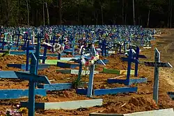 Cemitério de Manaus, primeiro capital que sofreu um colapso hospitalar.