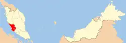 Localização de Salangor na Malásia