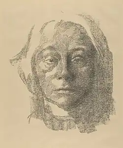Autorretrato, 1915, litografia de giz