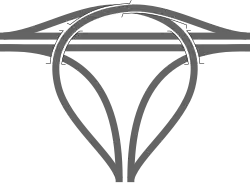 Interseção em T semidirecional