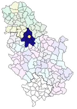 Localização de Belgrado na Sérvia.