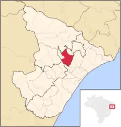 Localização de Nossa Senhora das Dores em Sergipe