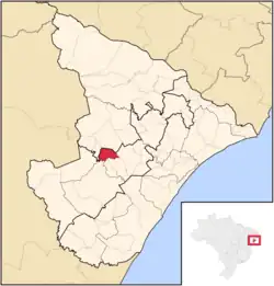 Localização de Macambira em Sergipe