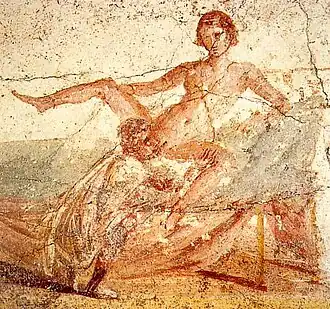 Afresco do exterior banhos retratando cunilíngua.[3]