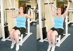 Shoulder press machine.