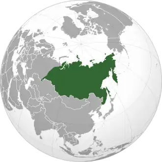 Localização da Sibéria no globo terrestre