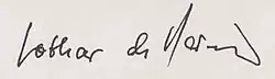 Assinatura de Lothar de Maizière