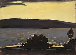 Entardecer de primavera durante o romper do gelo, 1897 (fi)