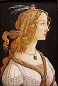 Retrato de uma Jovem Mulher pela oficina de Sandro Botticelli, início dos anos 1480