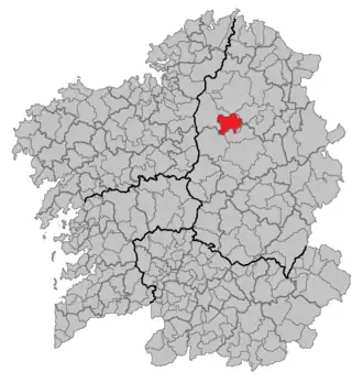 Localização de Begonte na Galiza