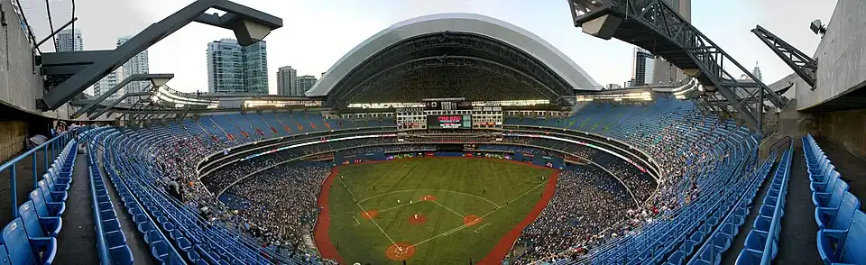 Rogers Centre na configuração para beisebol