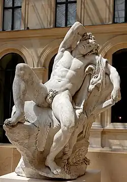 Cópia do Fauno Barberini em Roma feita por Bouchardon, Louvre (1732)