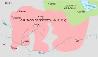 Localização de Califado de Socoto