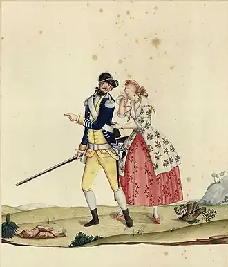 Soldado se despede da moça que chora