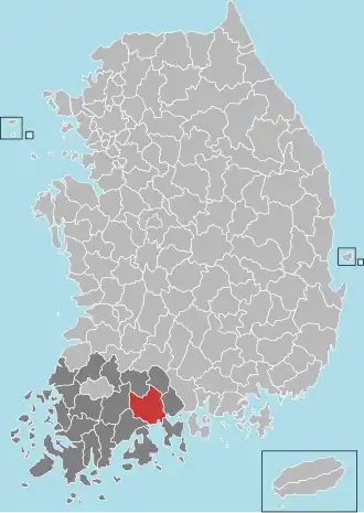 Localização de Suncheon na Coreia do Sul