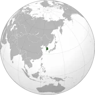 Localização de República da Coreia