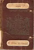 Passaporte da Palestina sob mandato britânico de 1939