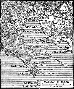 Mapa histórico de La Spezia (1885-90)