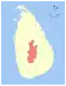 Map indicating the extent of Central Province within Sri Lanka