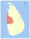 Map indicating the extent of North Western Province within Sri Lanka