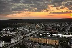 Panorama do centro da cidade de Stąporków