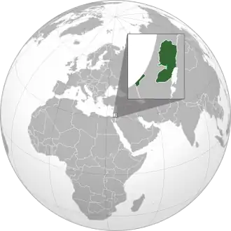 Localização da Palestina no Oriente Médio