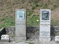 Monumento a Fausto Coppi no passo alpino da Bocchetta, no Piemonte