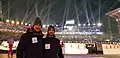 Steven Williams com Matías Schmitt no Estádio Olímpico de PyeongChang durante a cerimônia de abertura
