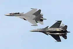 Dois Sukhoi Su-30MKM da força aérea malásia.