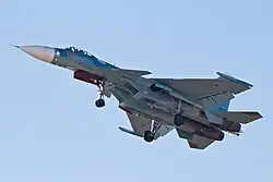 Um caça Su-33 da marinha russa.
