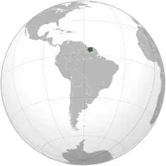 Localização de Colônia do Suriname