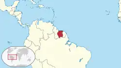 Mapa do Suriname