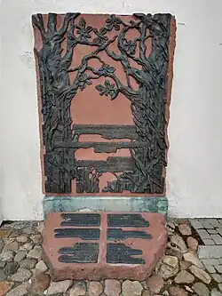 Placa em memória do patrimônio da comunidade judaico-polonesa de Chmielnik