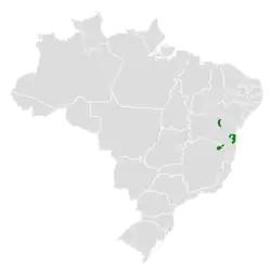 Distribuição geográfica do joão-baiano.