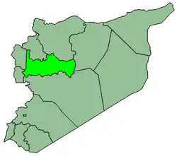 Map of Syria with Hamá highlighted.