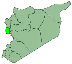 Map of Syria with Tartuce highlighted.