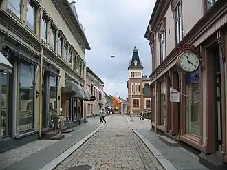 A rua Øvre Langgate em Tønsberg