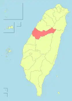 Localização de Taichung na República da China.