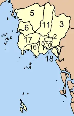 Mapa dos subdistritos