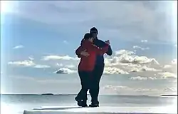 Praia de Gläntan no inverno