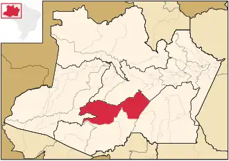 Localização de Tapauá no Amazonas