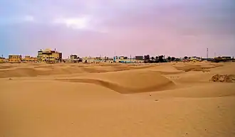 O centro de Tarfaya visto da beira-mar