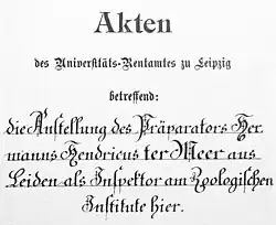 Leipziger Anstellungsakte.