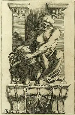 Atlante a dominar uma harpia