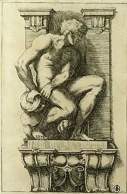 Atlante a dominar uma harpia